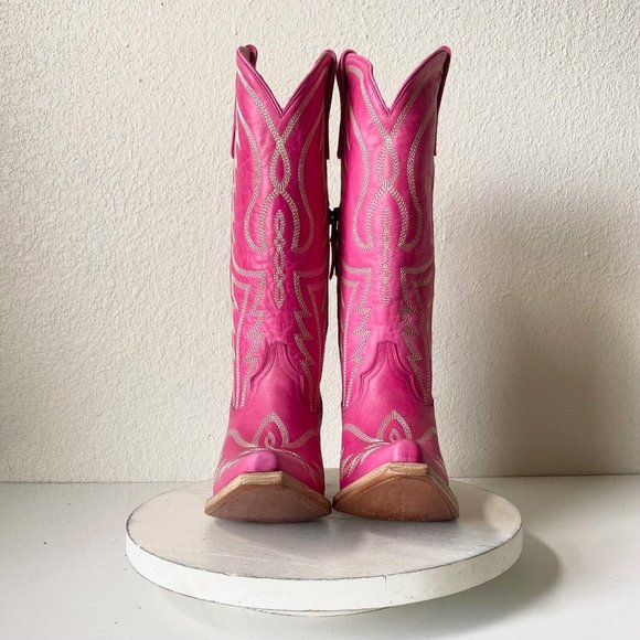 Lane Shoes New Junk Gypsy Lane Nighthawk Western Boots 75 Pink Cowboy Snip Toe Barbie Eras